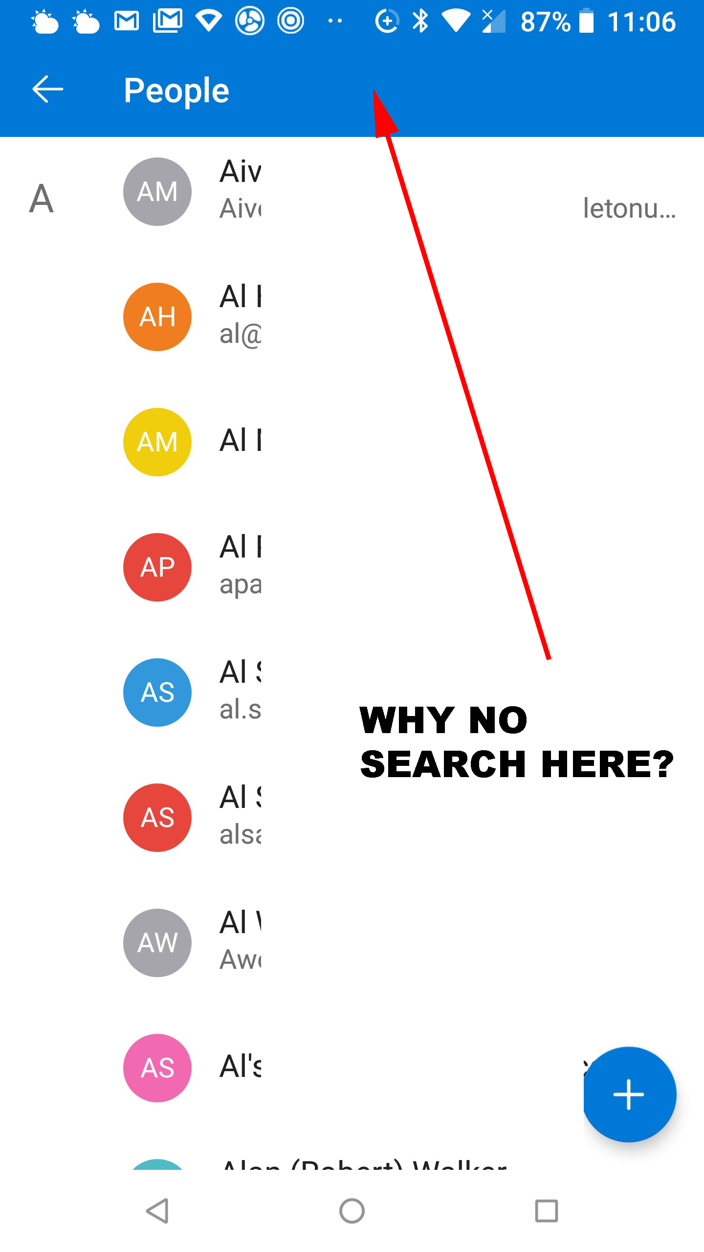 There Is No Search In Contacts Outlook Android App Do Not Want To Microsoft Community