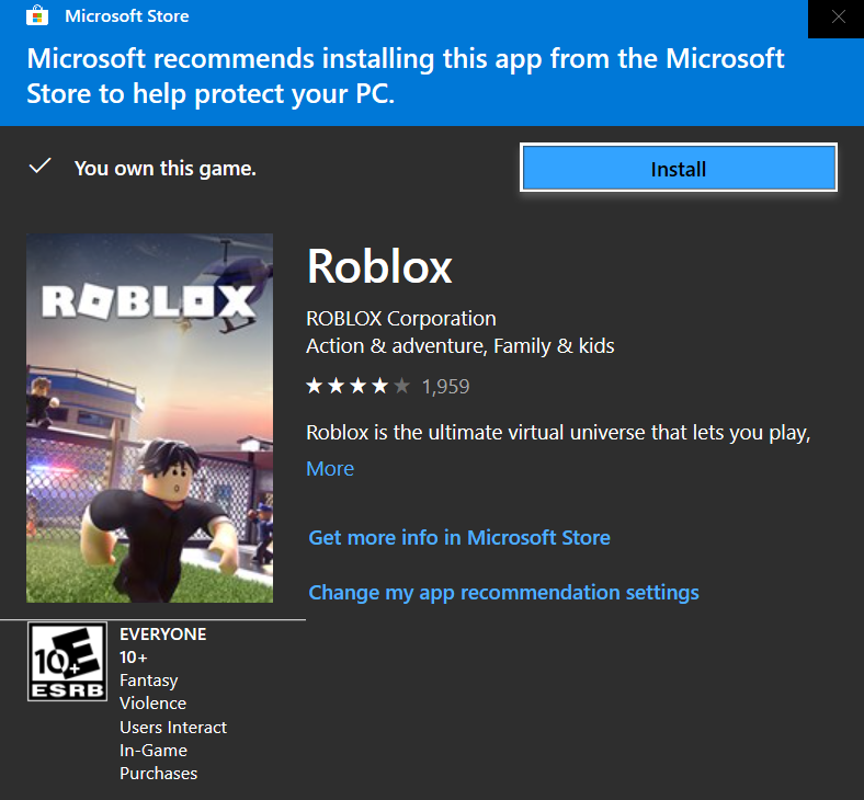 Microsoft Store Opening When I Try To Download Roblox Microsoft Community - download roblox pc windows 10 free