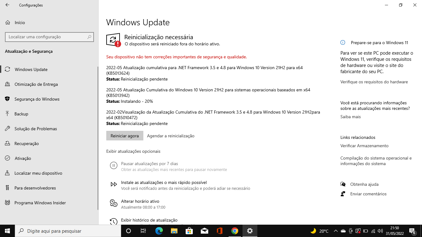 Está dando erro para baixar a atualização - Microsoft Community