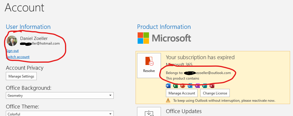 my microsoft office subscription has expired