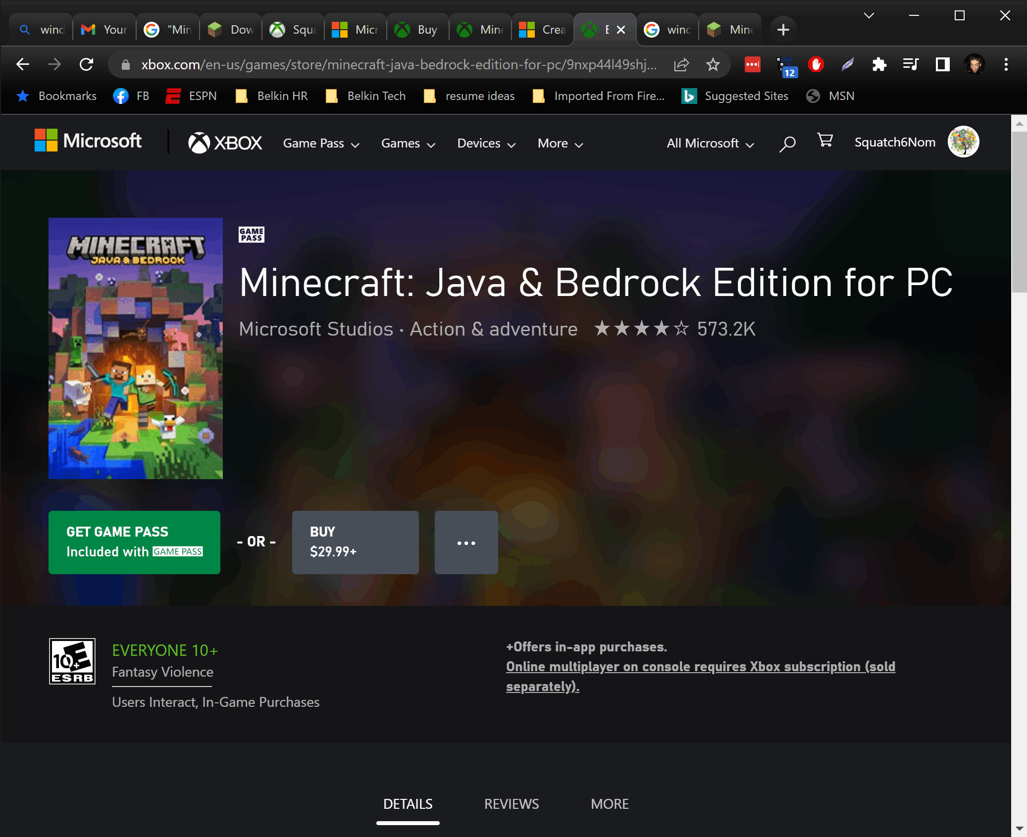 Minecraft On-line - Microsoft Community