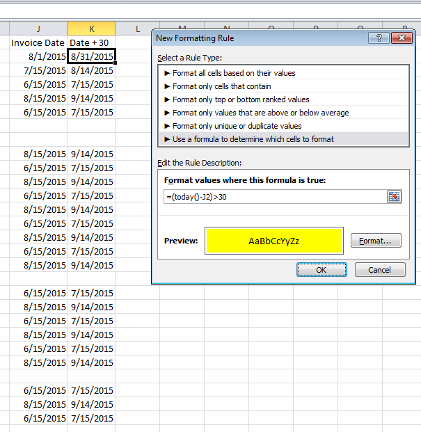 Conditional Formatting To Track Overdue Invoices While Ignoring Blank Microsoft Community 0136