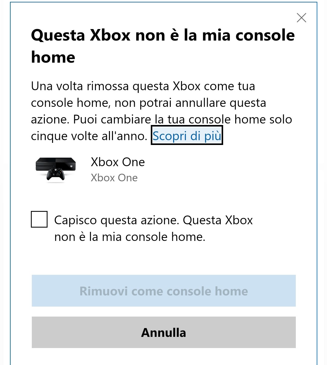 xbox one change home console