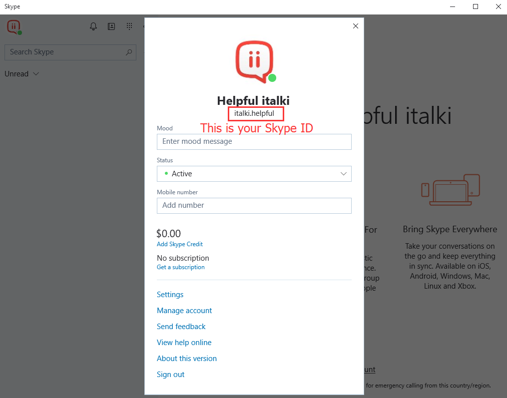How i can get my skype Id - Microsoft Community