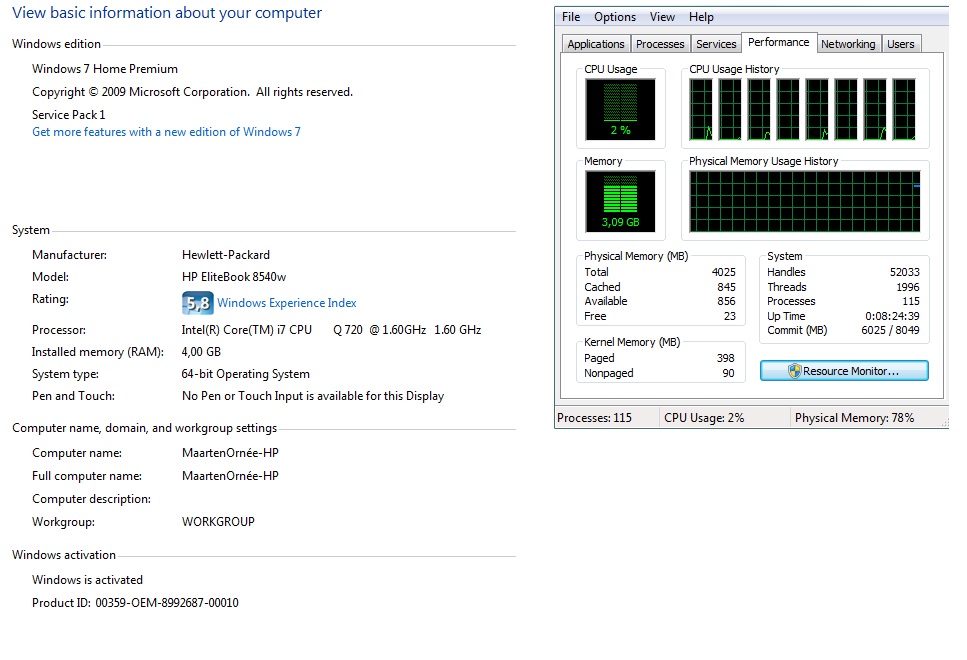 Extra RAM not working in HP elitebook 8540w - Microsoft Community