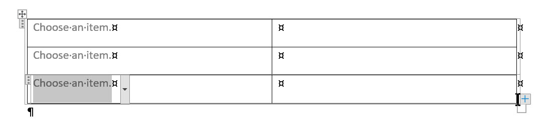 adding-a-new-row-in-a-table-with-a-drop-down-list-in-word-microsoft