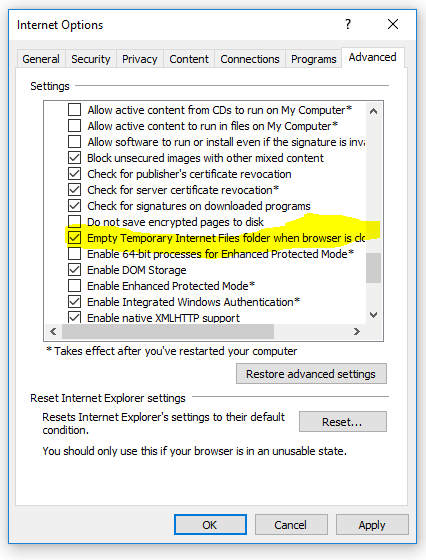 Restore Last Session Ie