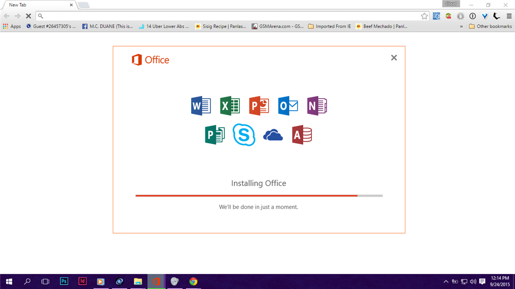 Microsoft office 2013 finalizing installation stuck together