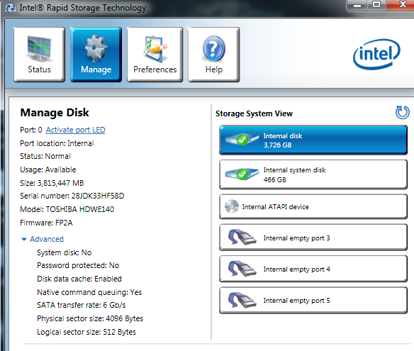 Intel Rapid Storage Technology Driver Failed