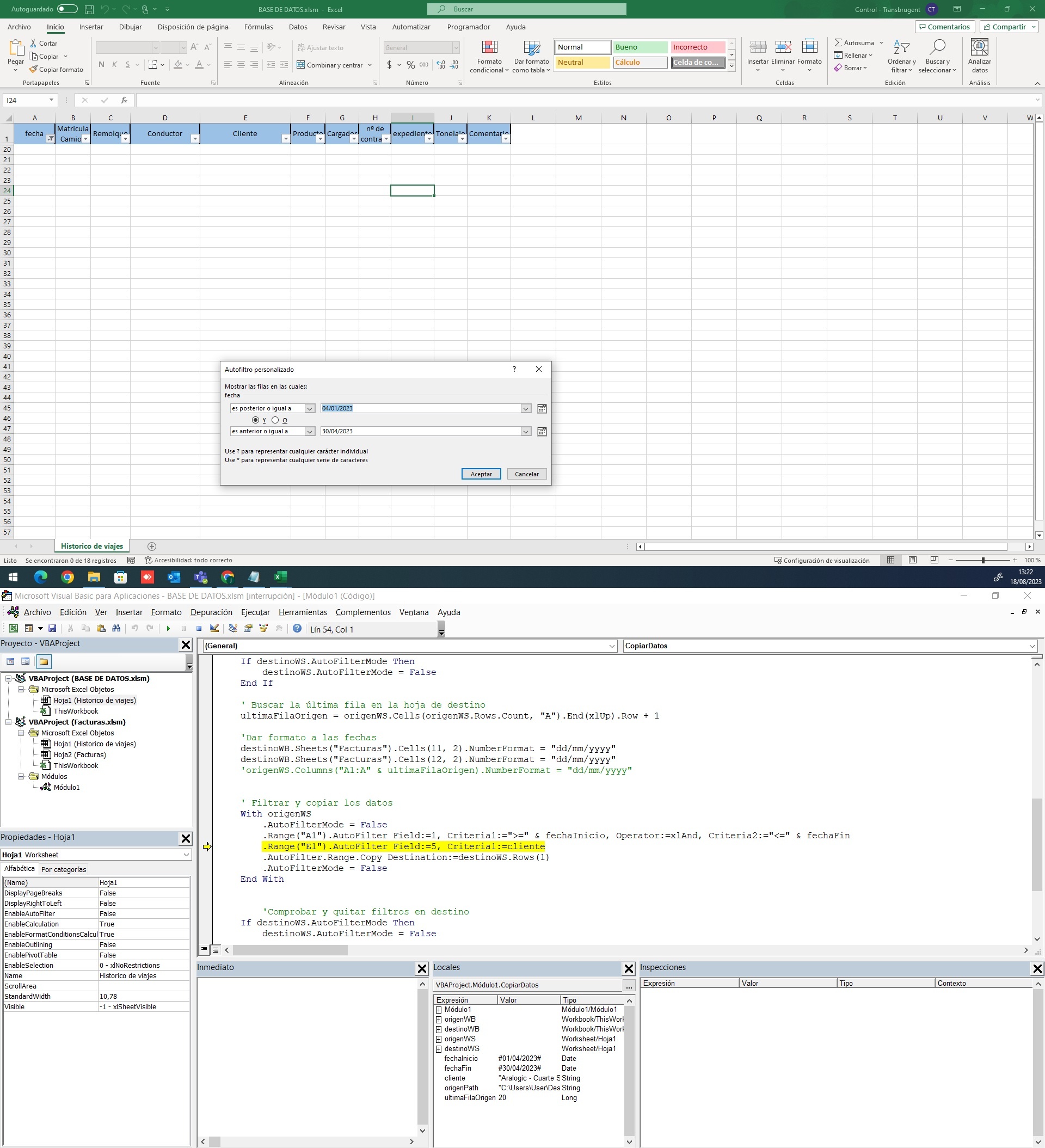 Copiar datos de un libro excel a otro, filtrando la informacion por ...