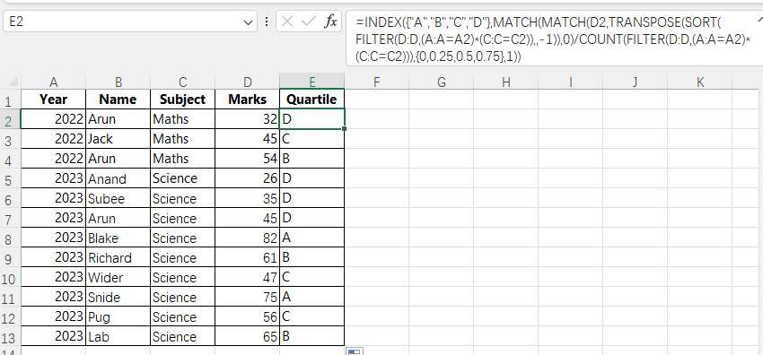 Quartile Division Help - Microsoft Community