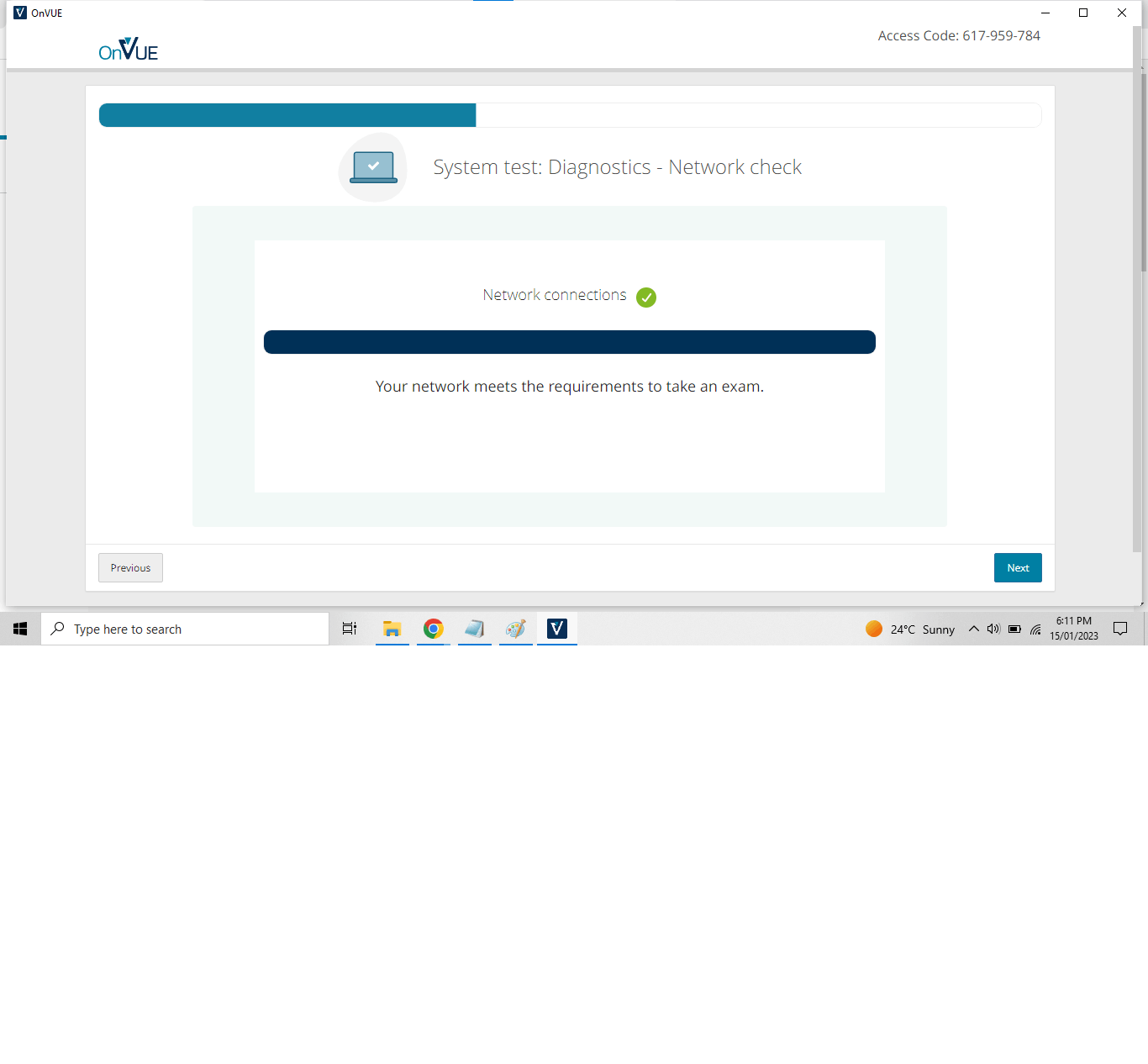 Onvue system test is okay but having error your network does not meet