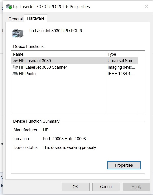 Bortset hærge skranke Windows 10 won't run my HP Laserjet 3030 printer! - Microsoft Community