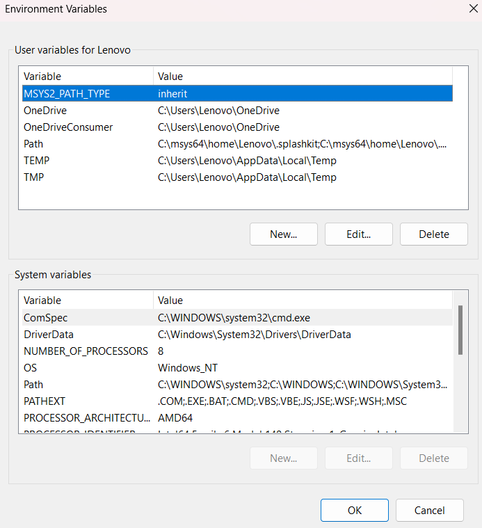 edit environment variable - Microsoft Community