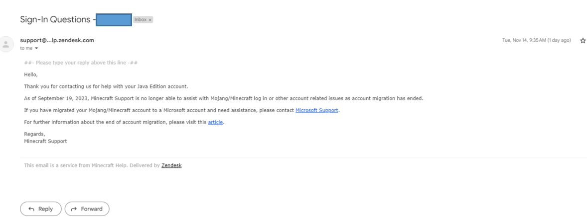 Minecraft post migration java account stolen due to the migration. -  Microsoft Community