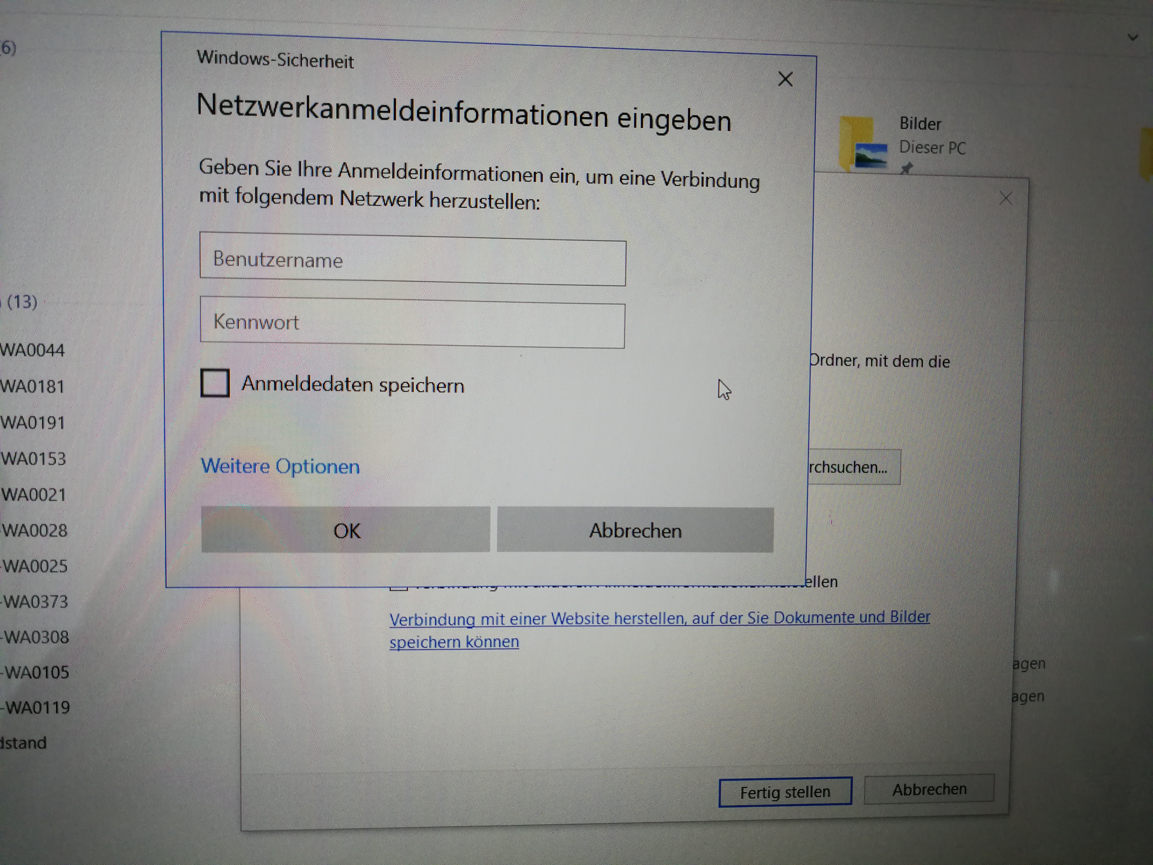 Netzwerkanmeldeinformationen