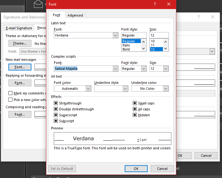 Outlook 365, quick steps font not changing. - Microsoft Community