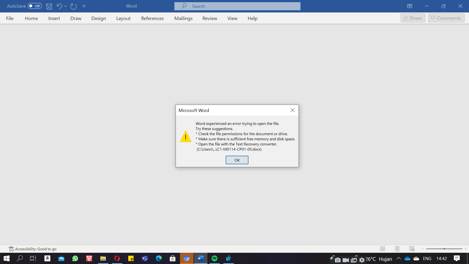 Microsoft Word Can't Open - Microsoft Community