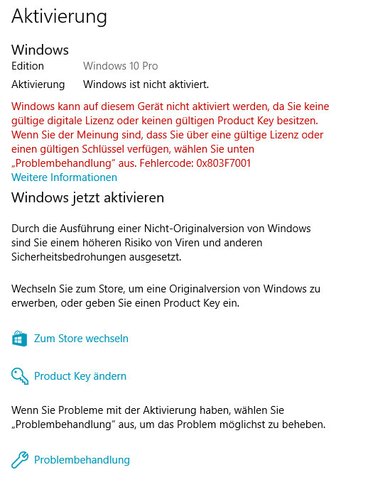 Windows Aktivieren nach Mainboard und CPU wechsel