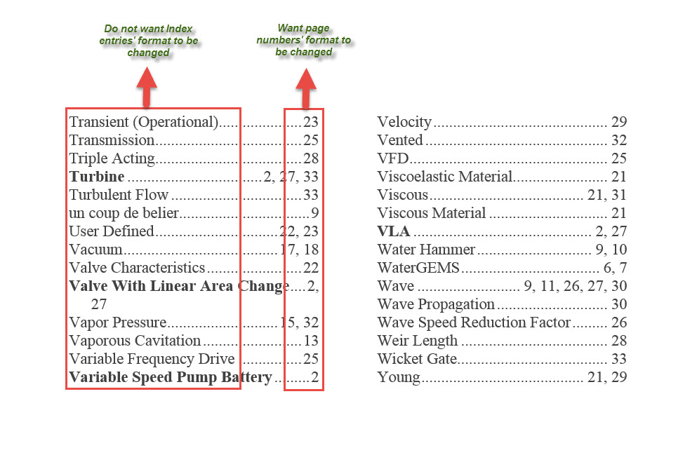 Changing Format Of Page Numbers In Index Microsoft Community