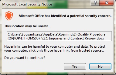 I Cant Open Files On My Hyperlink In Ms Excel 2007 There - 