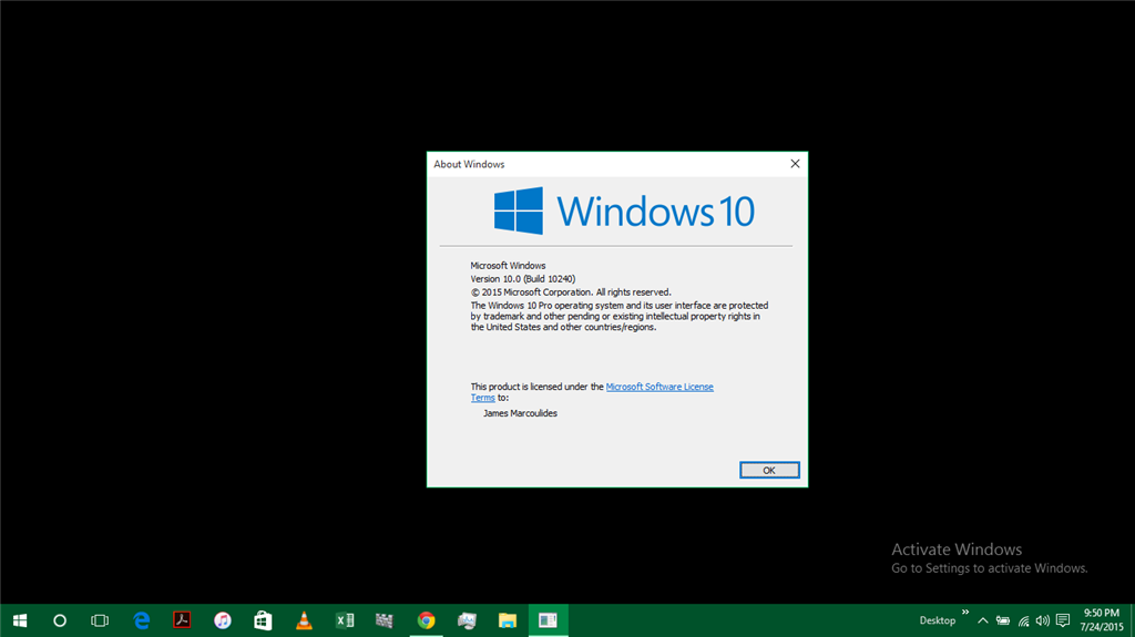 How To Activate Build 10240 Message On Desktop Activate Windows