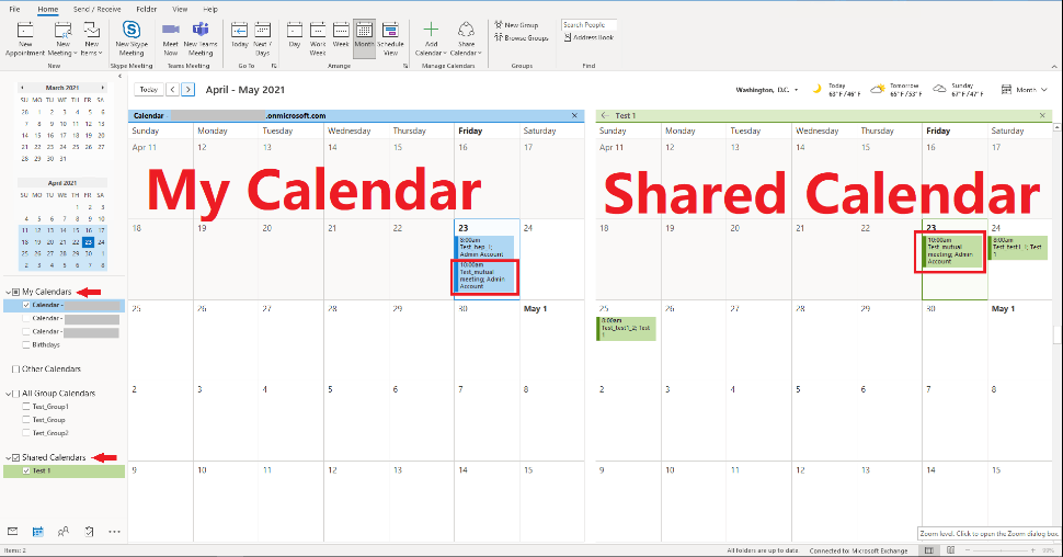 I Can't See A Meeting In A Shared Calendar That I Have Premmision To ...