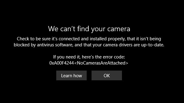  why is my camera not working microsoft community