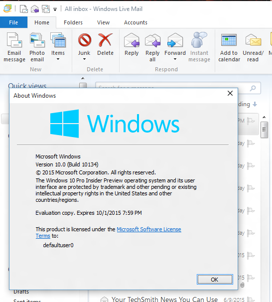 Uninstall windows live mail from windows 10