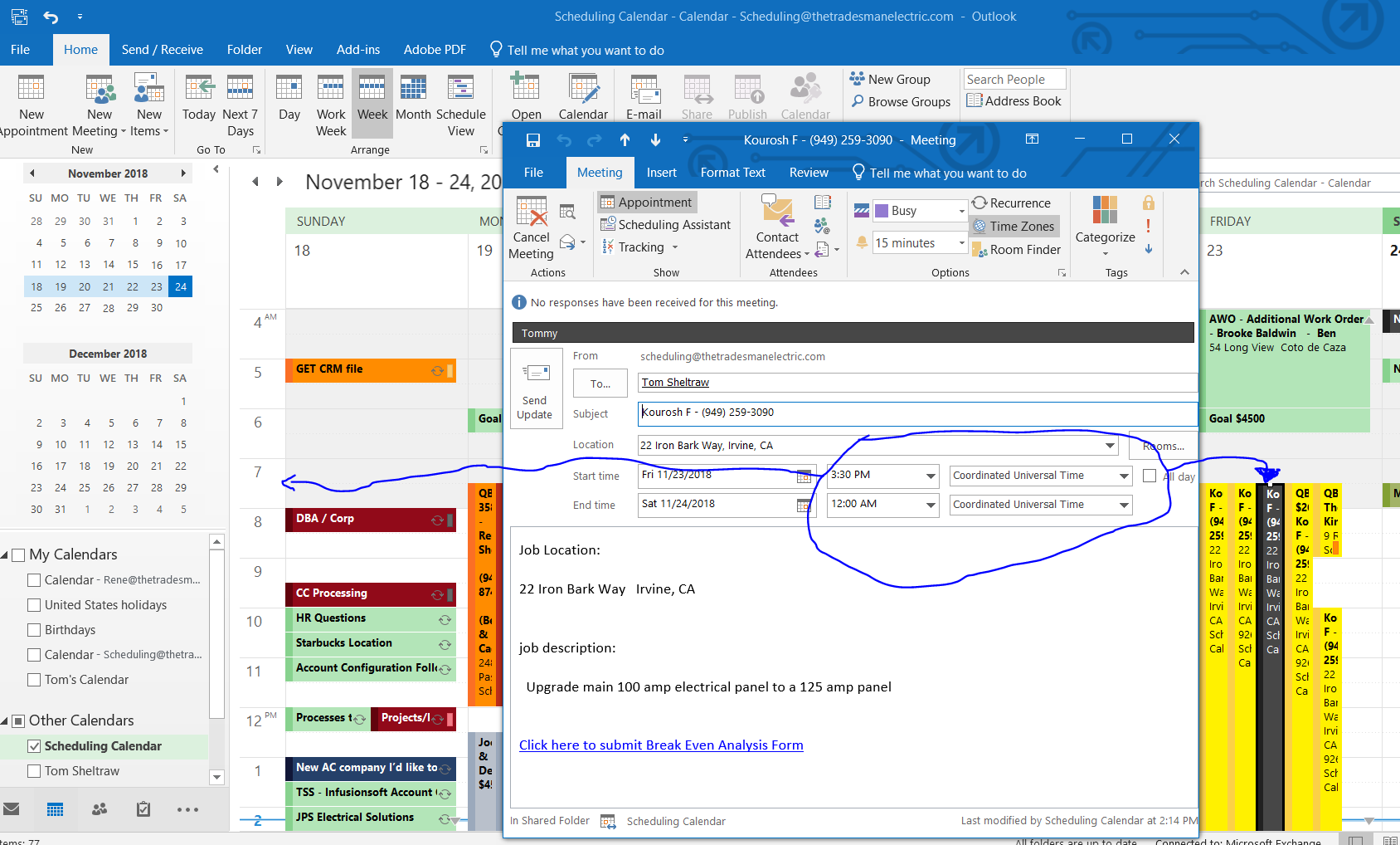 Outlook Calendar Issues