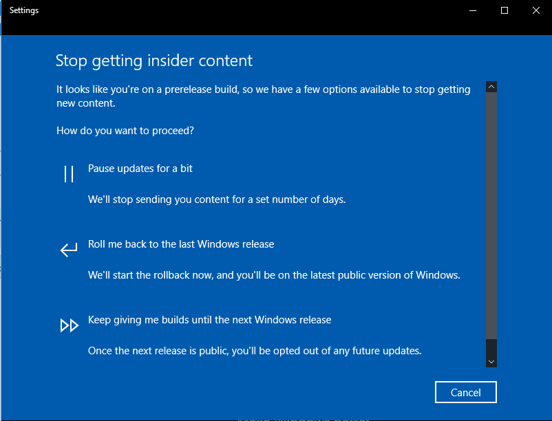 Unable To Leave Windows Insider Program - Microsoft Community