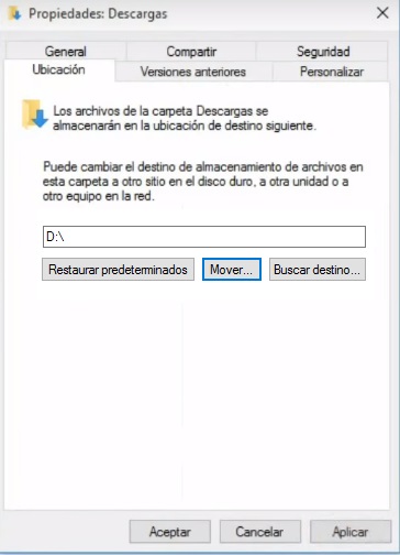activación seda Mirar fijamente Windows 10 - Carpeta descargas enlazada con Disco D - Microsoft Community