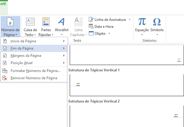 Como numerar as páginas no Word