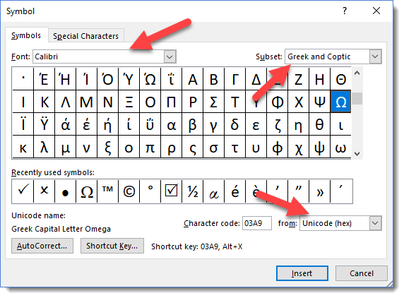 Insert Greek Letters Into A Word Text Microsoft Community