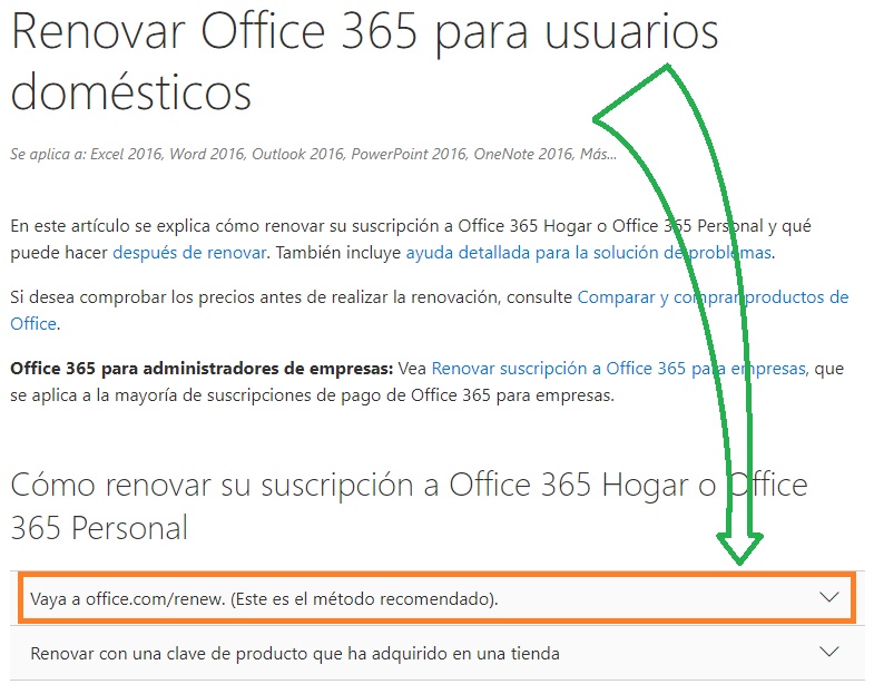 Office 365 ≡ Renovación. - Microsoft Community