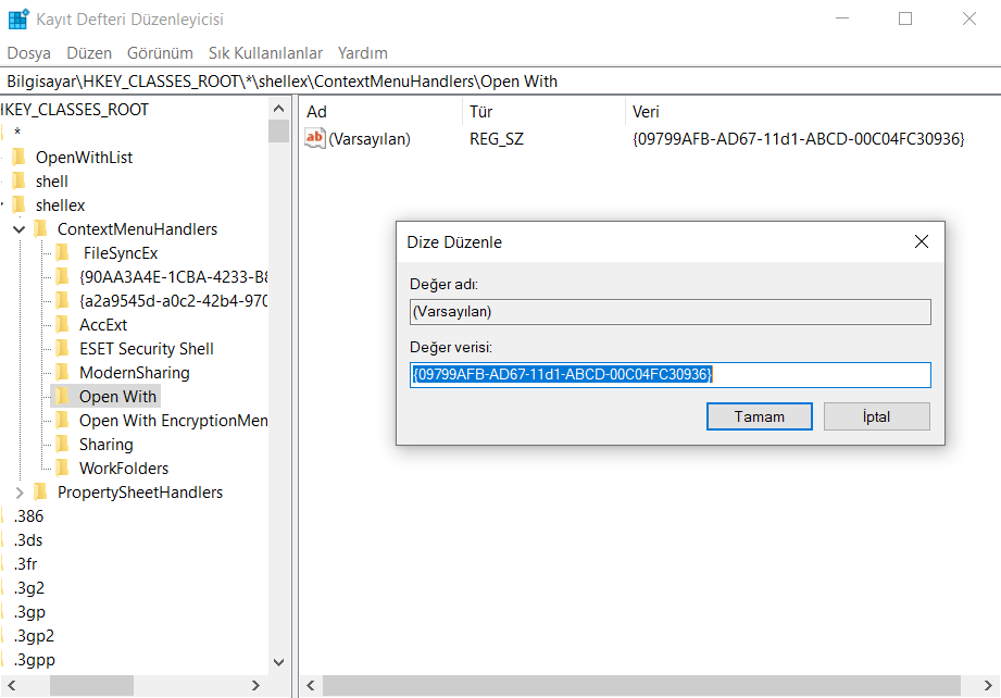 Open With not showing on Windows 10. The regedit editor solution does ...