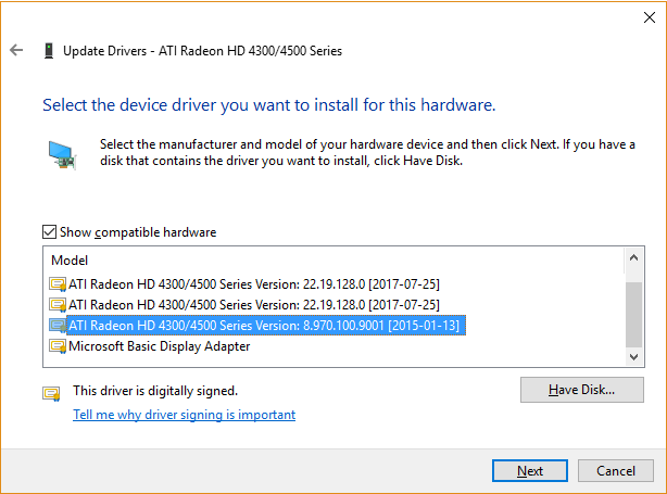 Ati 4800 discount drivers windows 10