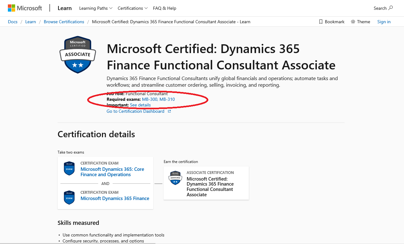 Certificate for MB-310 not shown in Dashboard - Training, Certification 