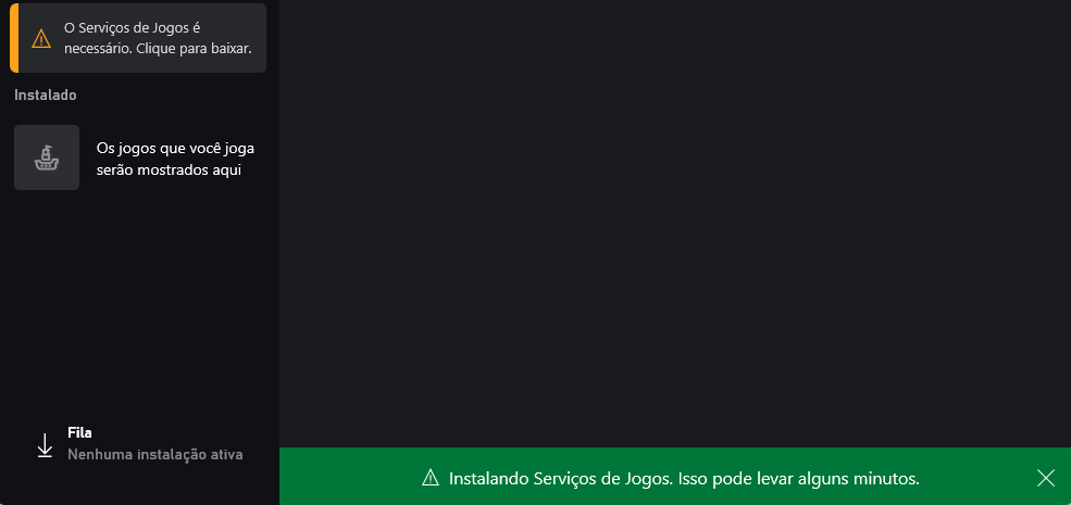 Meu XBOX GAME PASS não pode instalar nada pois o Serviço de Jogos