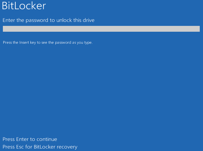 Bitlocker pin (pre-boot) screen empty - Microsoft Community