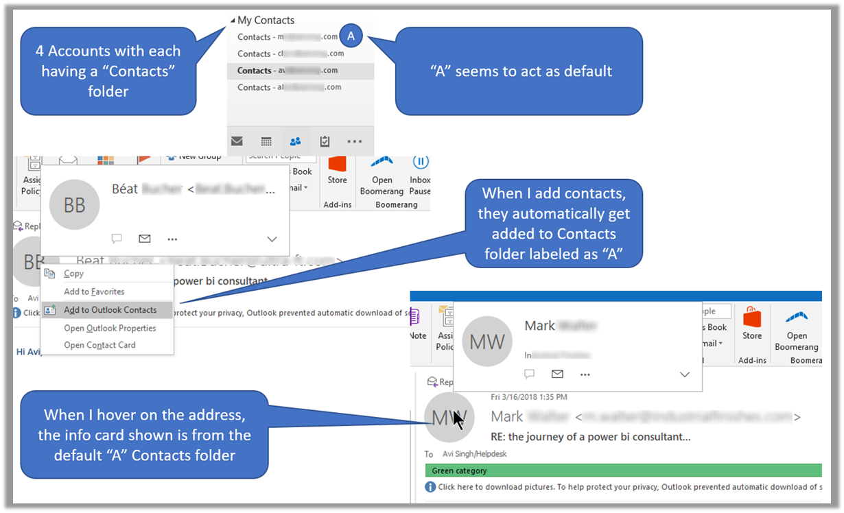 How To Change The Default Address Book In Outlook 2016 Microsoft 