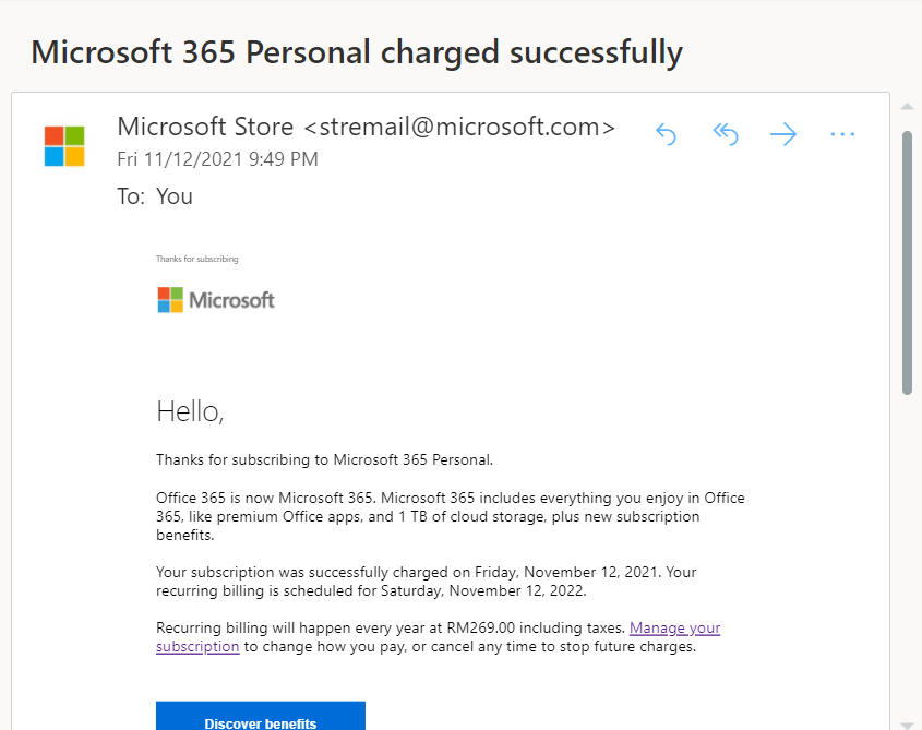 Refund from deals microsoft store