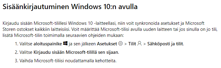 Windows 10 versio 1903 ja Microsoft tilin ongelma - Microsoft Community