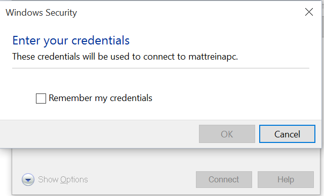 Network Credentials Prompt Missing Login And Password Fields