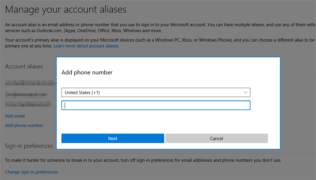 How to add an email address or phone number to your Microsoft account -  Microsoft Support