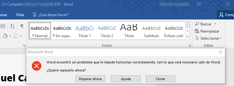 Arriba 80+ imagen microsoft office encontro un problema que le impide funcionar correctamente