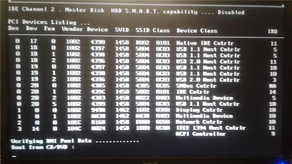 Windows не работает. Ide channel 1 slave Disk HDD S.M.A.R.T capability disabled загрузка не идет. Ide channel 1 slave Disk HDD S.M.A.R.T capability disabled загрузка не идет не загружается.