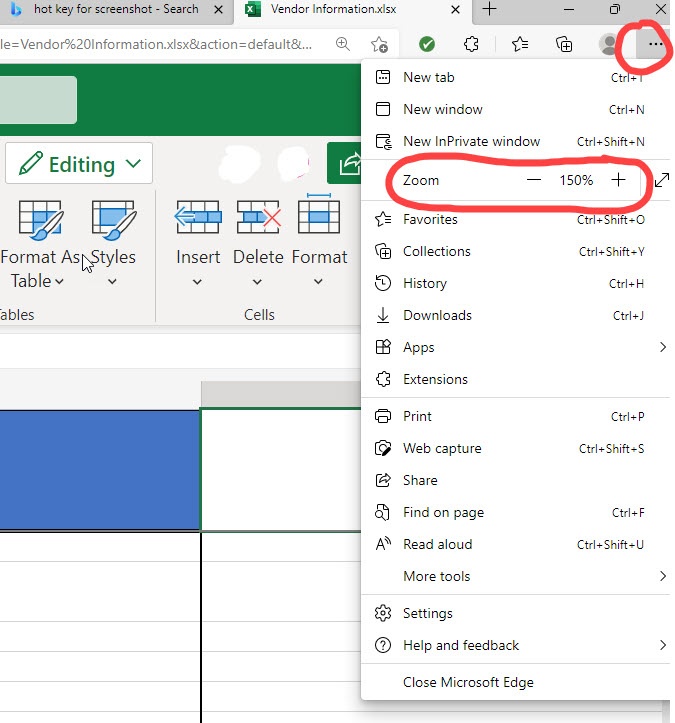 How do I reduce size of the ribbon in Excel 365 and Outlook 365