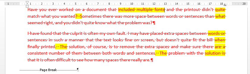 How to adjust the space dot in two word documents - Microsoft Community