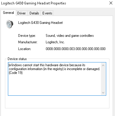 No Audio Devices Installed On My Pc Code 19 Error Microsoft Community